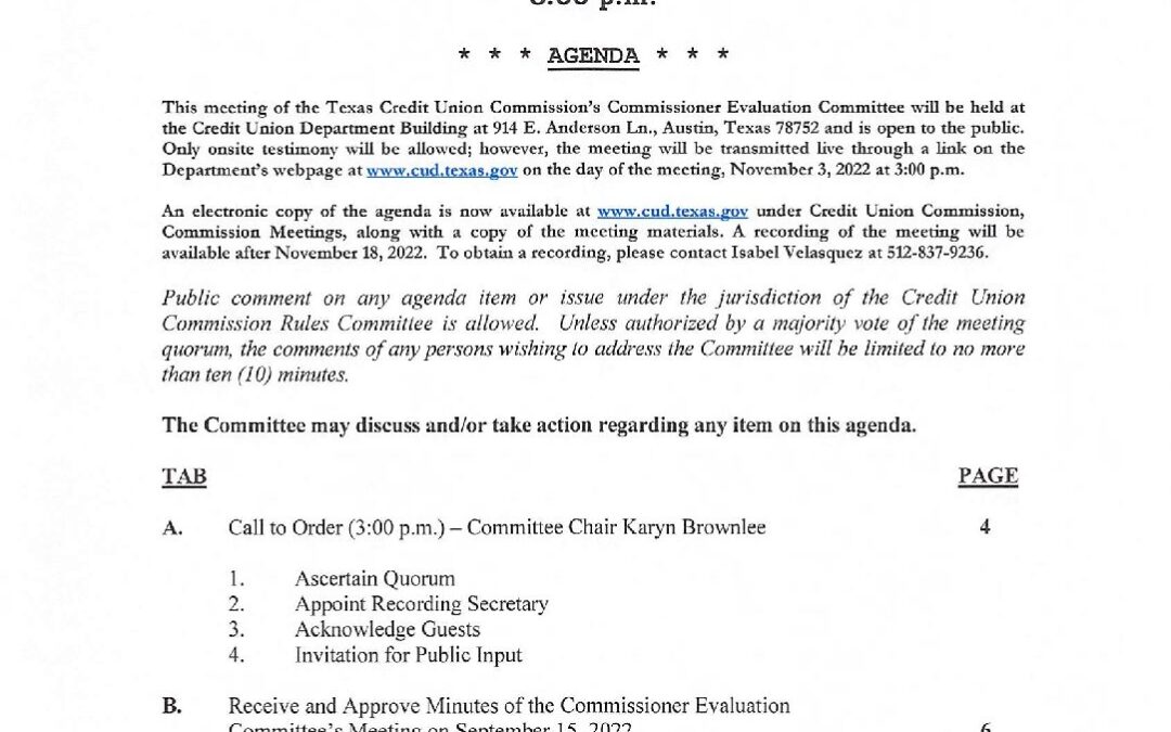 Commissioner Evaluation (November 2022)