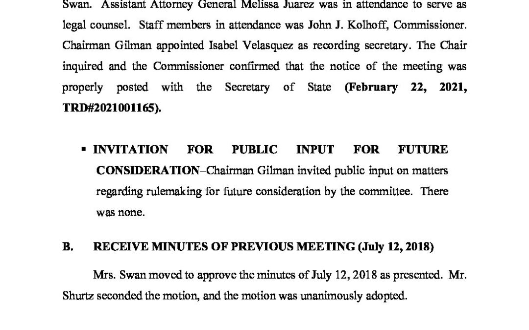 Rules Committee March 2021 Minutes