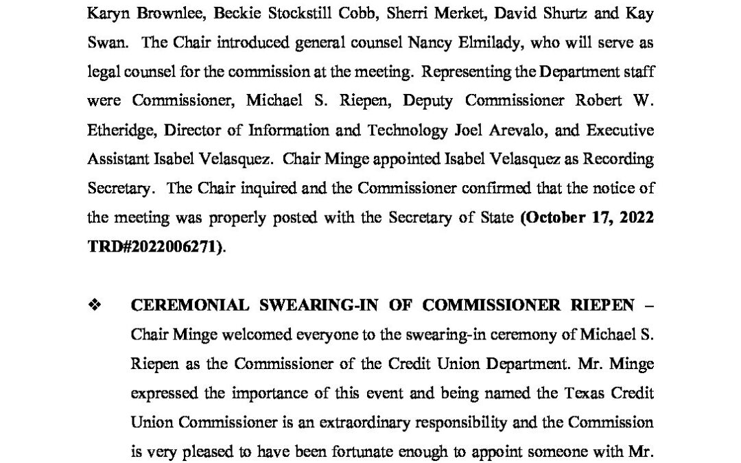 Regular Commission November 2022 Minutes