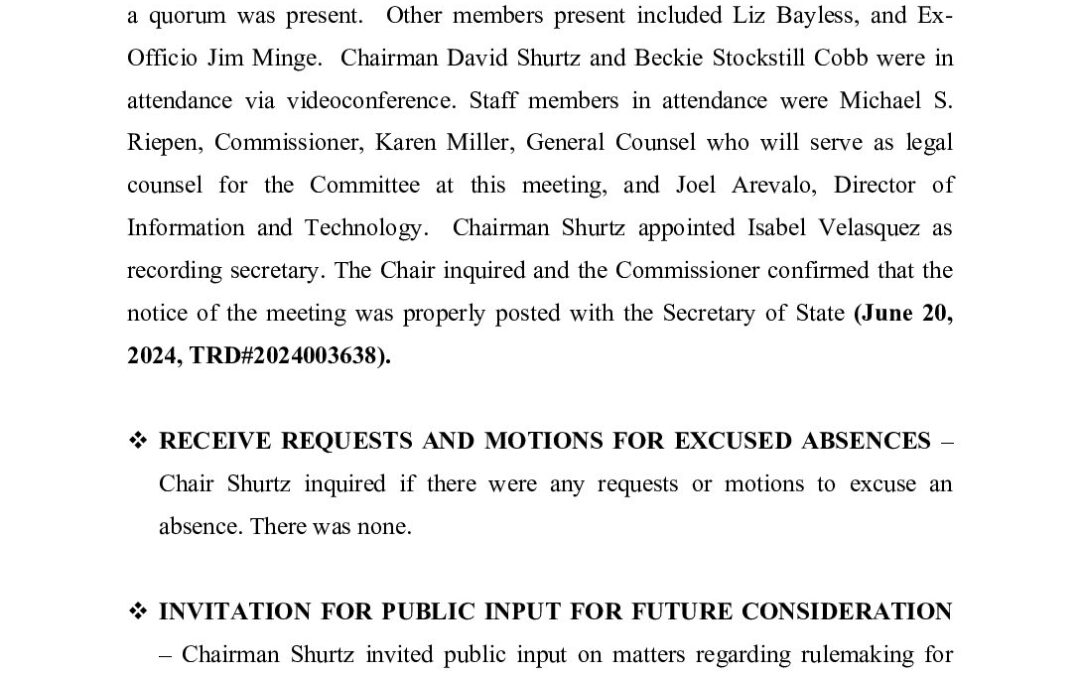 Rules Committee July 2024 Minutes