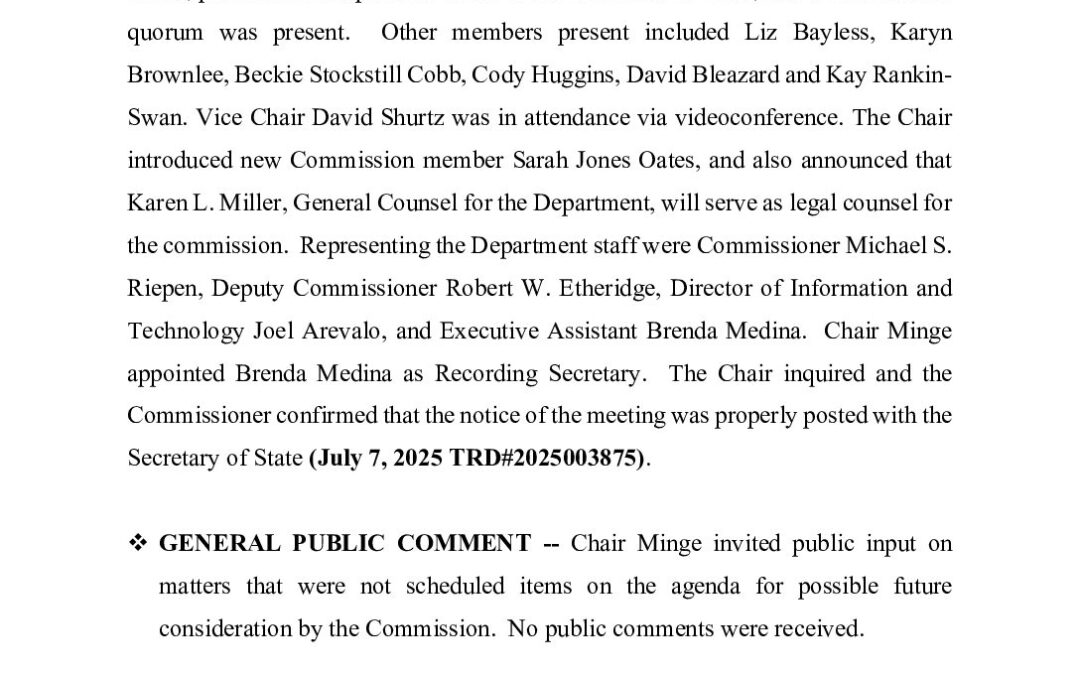 Commission Meeting Minutes 07-18-2025