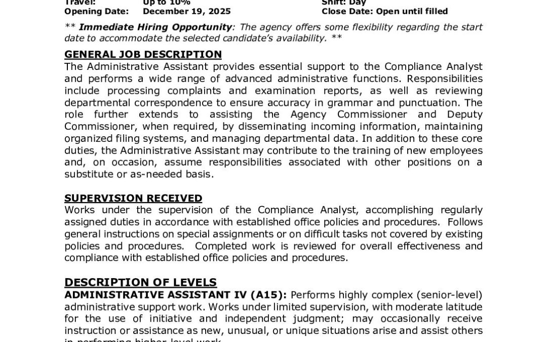 26-03 Admin Assistant (03.2026)