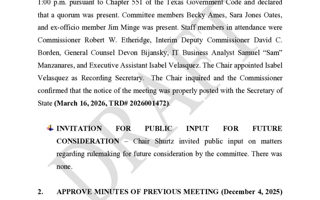 Rules Committee March 2026 Minutes