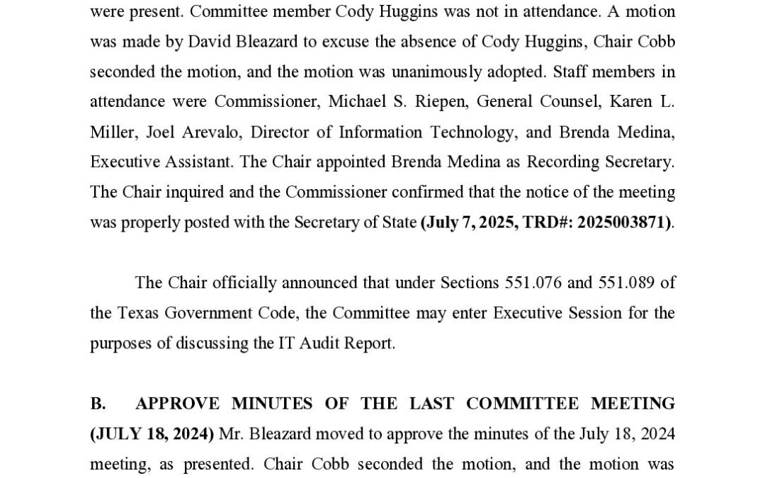 Audit Committee July 2025 Minutes