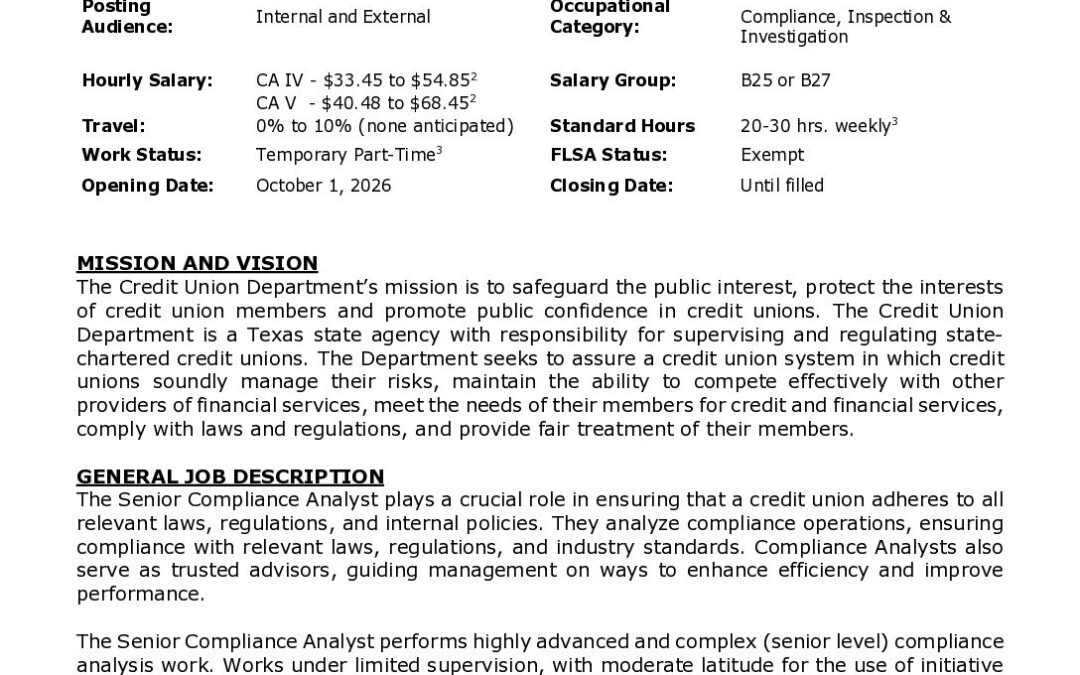 Senior Compliance Analyst